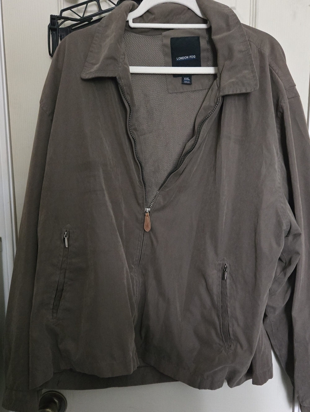 London Fog Men's Taupe Lightweight Zip Jacket